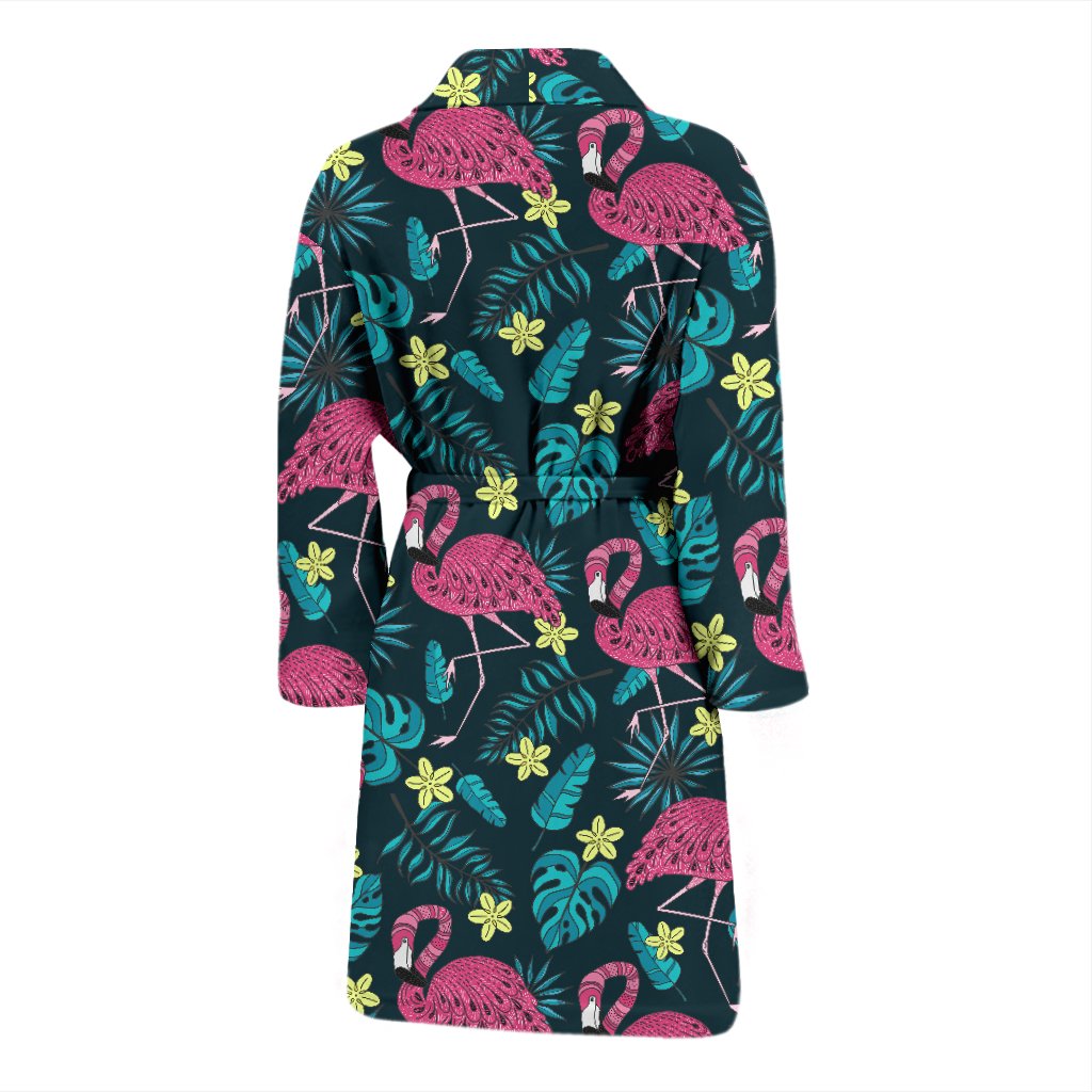 Flamingo Print Pattern Men Bath Robe