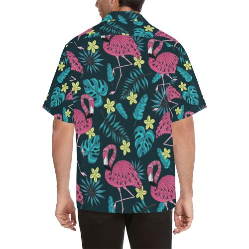 Flamingo Print Pattern Men Hawaiian Shirt