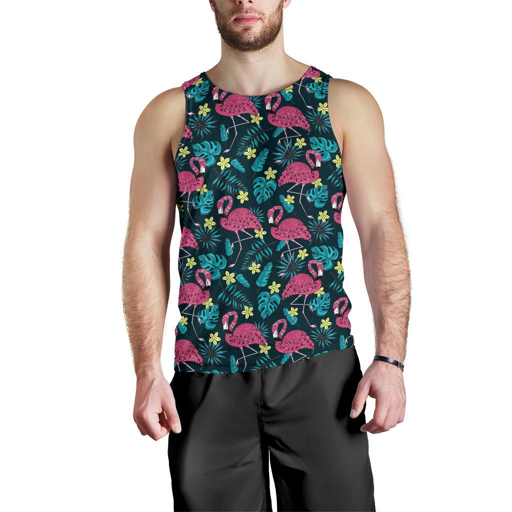 Flamingo Print Pattern Men Tank Top