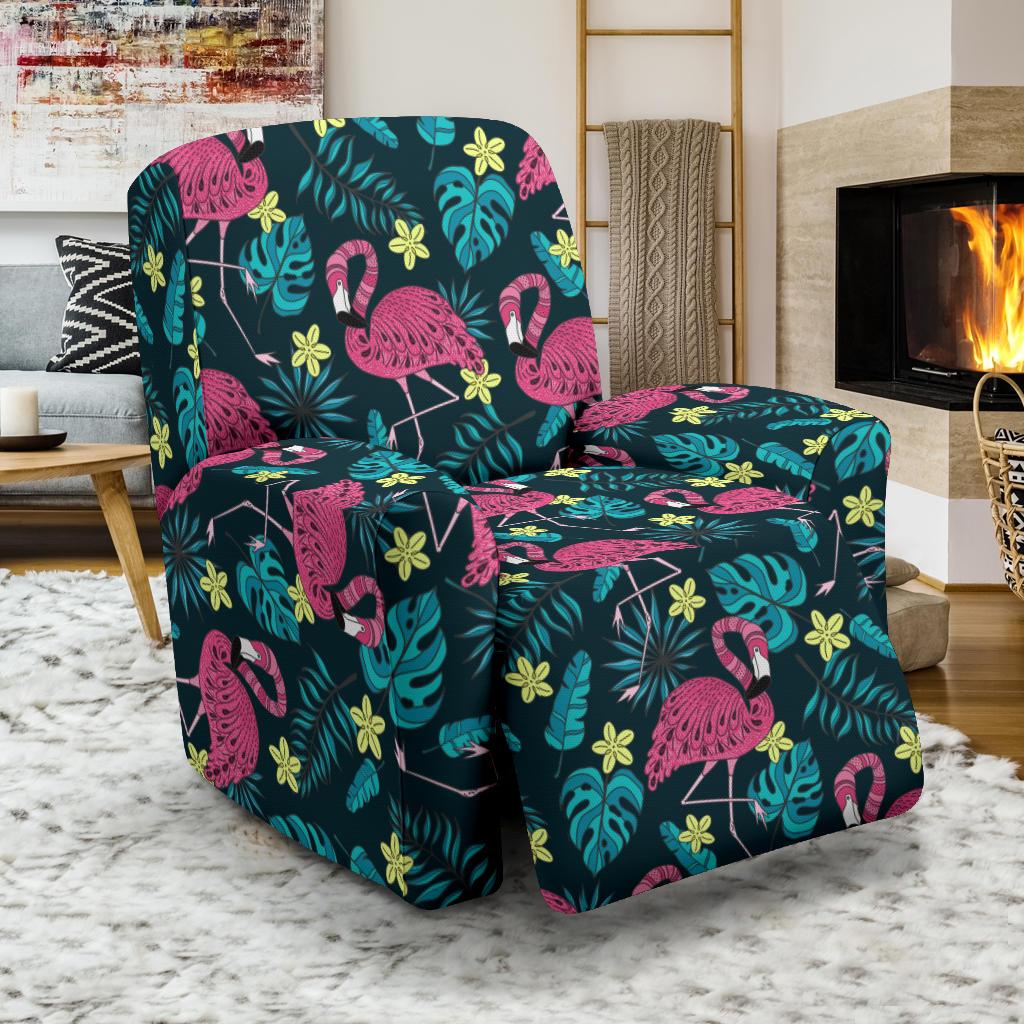 Flamingo Print Pattern Recliner Slipcover-JORJUNE.COM
