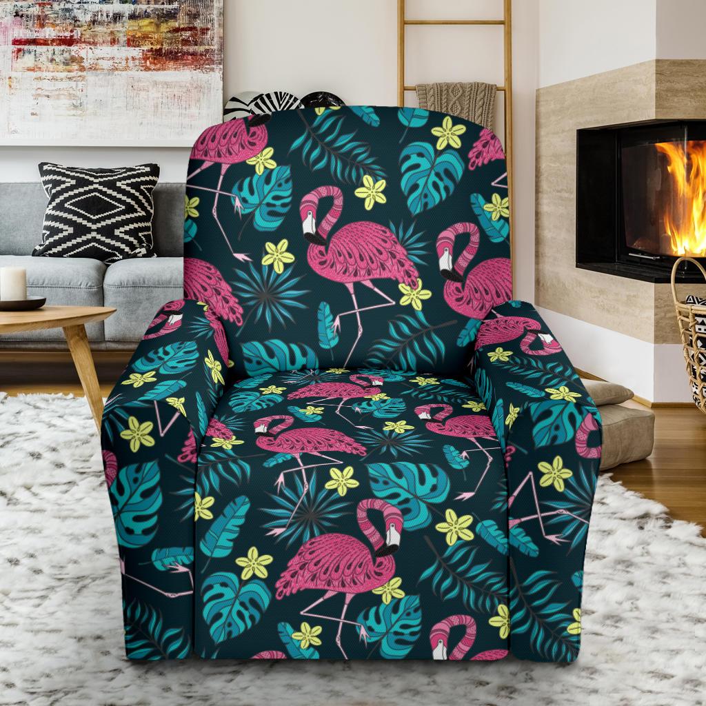 Flamingo Print Pattern Recliner Slipcover-JORJUNE.COM