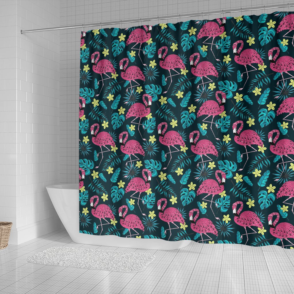 Flamingo Print Pattern Shower Curtain