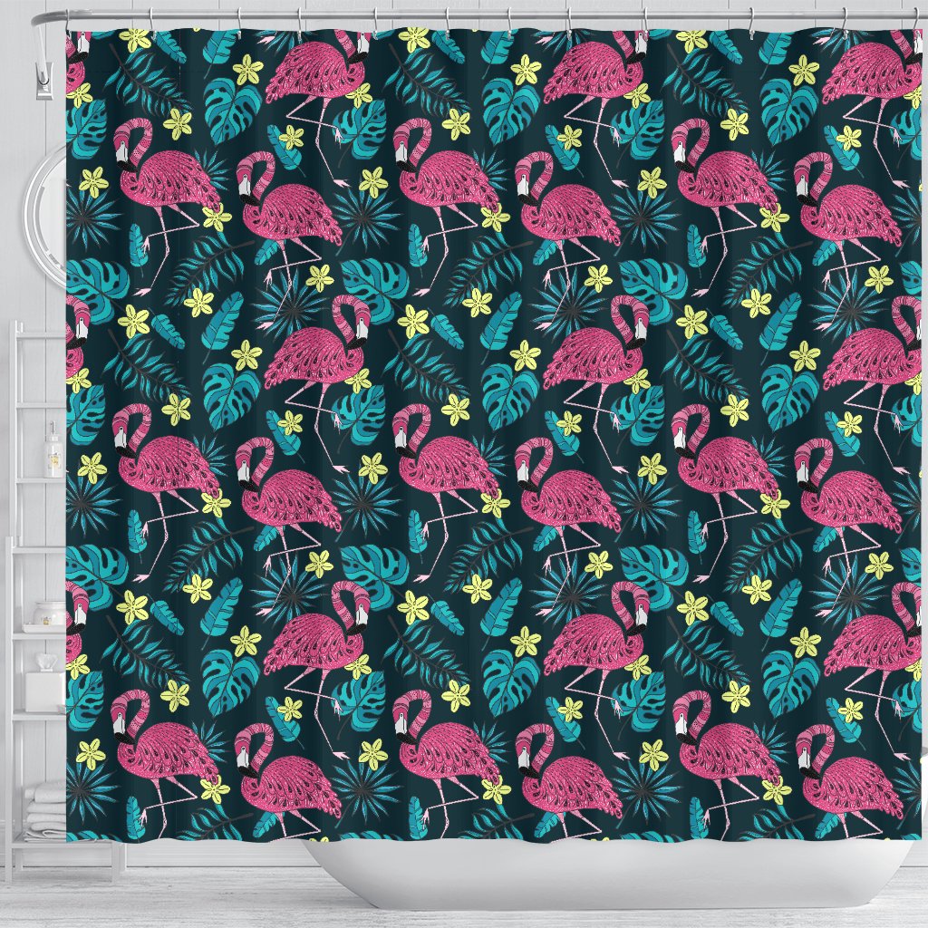 Flamingo Print Pattern Shower Curtain