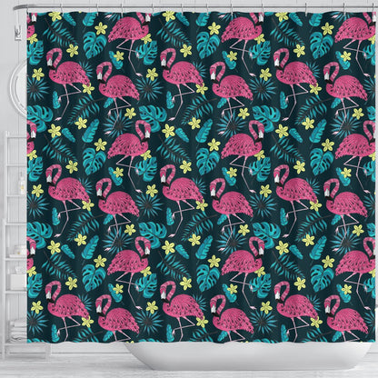 Flamingo Print Pattern Shower Curtain
