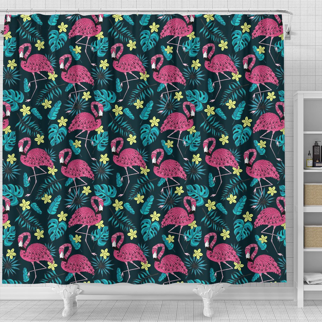 Flamingo Print Pattern Shower Curtain