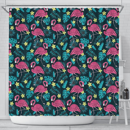 Flamingo Print Pattern Shower Curtain