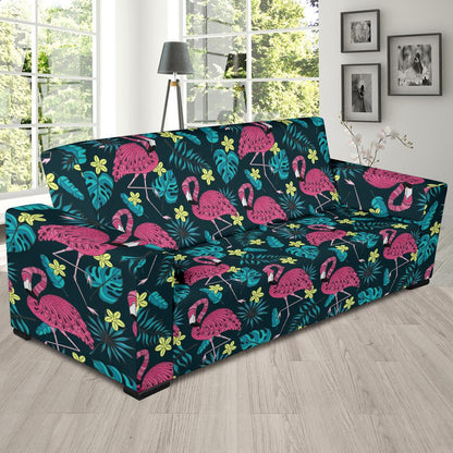 Flamingo Print Pattern Sofa Slipcover-JORJUNE.COM
