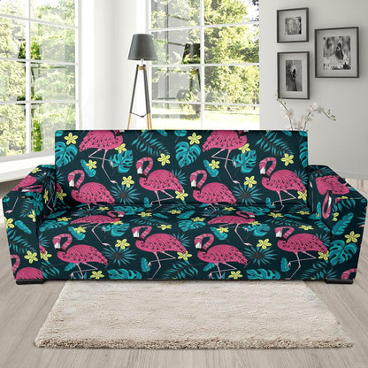 Flamingo Print Pattern Sofa Slipcover-JORJUNE.COM