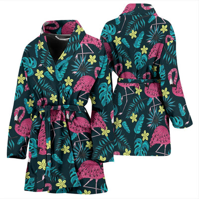 Flamingo Print Pattern Women Bath Robe