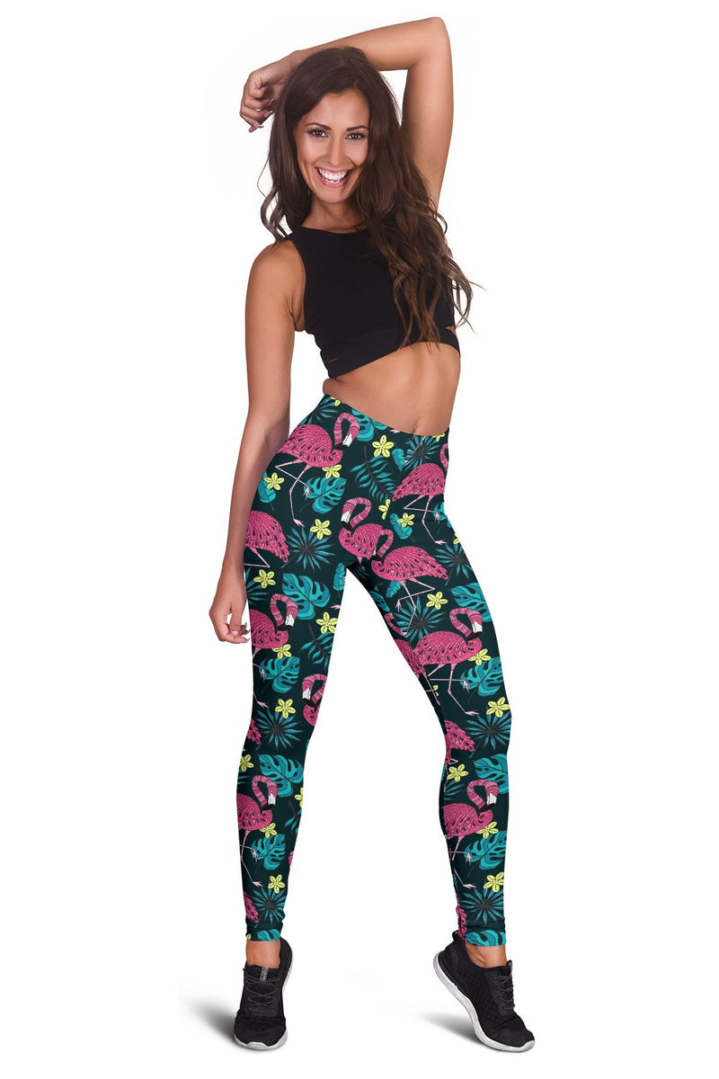 Flamingo Print Pattern Women Leggings