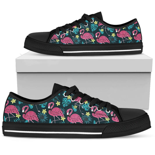 Flamingo Print Pattern Women Low Top Shoes