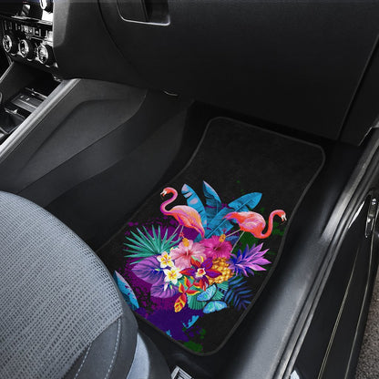 Flamingo Tropical Flower Car Floor Mats