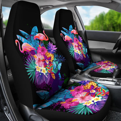 Flamingo Tropical Flower Universal Fit Car Seat Covers