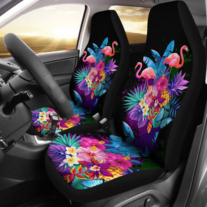 Flamingo Tropical Flower Universal Fit Car Seat Covers