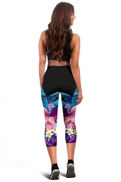 Flamingo Purple Jungle Women Capris