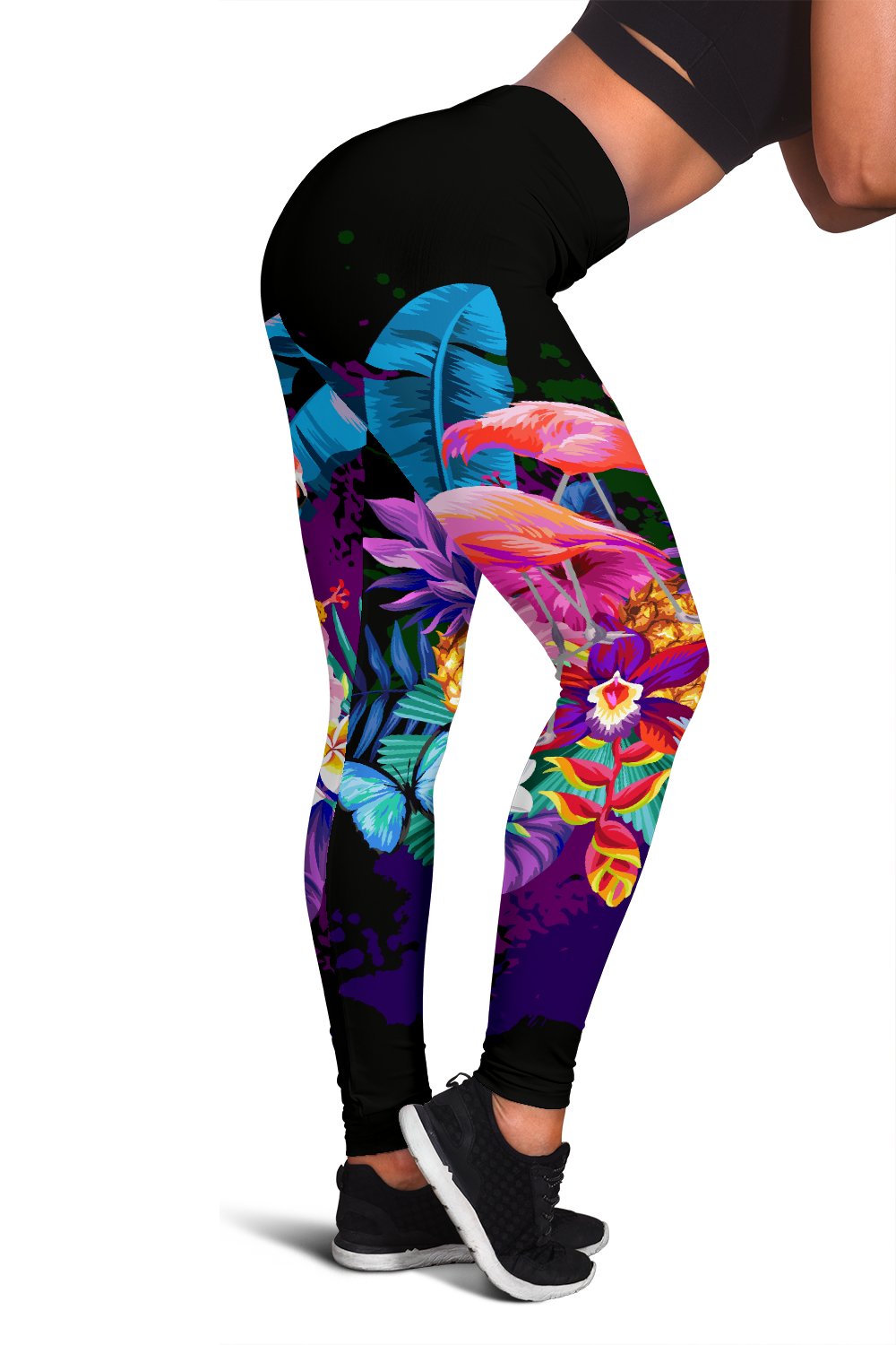 Flamingo Purple Jungle Women Leggings