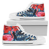 Flamingo Red Hibiscus Men High Top Canvas Shoes