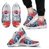 Flamingo Red Hibiscus Men Sneakers