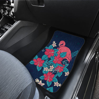 Flamingo Red Hibiscus Pattern Car Floor Mats