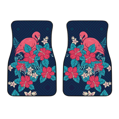 Flamingo Red Hibiscus Pattern Car Floor Mats
