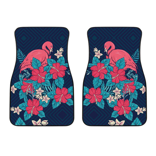 Flamingo Red Hibiscus Pattern Car Floor Mats