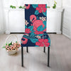 Flamingo Red Hibiscus Pattern Dining Chair Slipcover-JORJUNE.COM