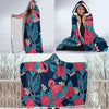 Flamingo Red Hibiscus Pattern Hooded Blanket-JORJUNE.COM