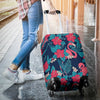 Flamingo Red Hibiscus Pattern Luggage Cover Protector