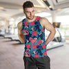 Flamingo Red Hibiscus Pattern Men Tank Top