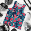 Flamingo Red Hibiscus Pattern Men Tank Top