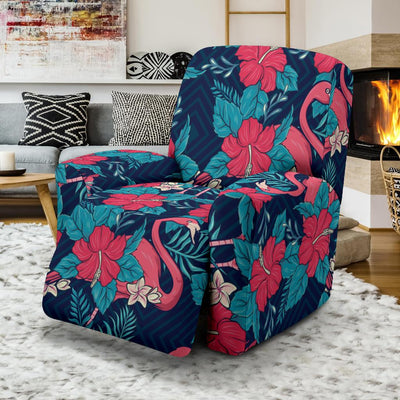 Flamingo Red Hibiscus Pattern Recliner Slipcover-JORJUNE.COM