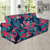 Flamingo Red Hibiscus Pattern Sofa Slipcover-JORJUNE.COM