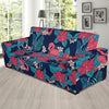 Flamingo Red Hibiscus Pattern Sofa Slipcover-JORJUNE.COM