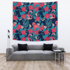 Flamingo Red Hibiscus Pattern Tapestry