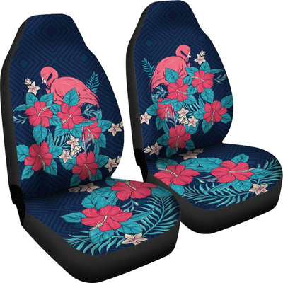Flamingo Red Hibiscus Pattern Universal Fit Car Seat Covers
