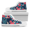 Flamingo Red Hibiscus Pattern Women High Top Shoes