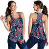 Flamingo Red Hibiscus Pattern Women Racerback Tank Top