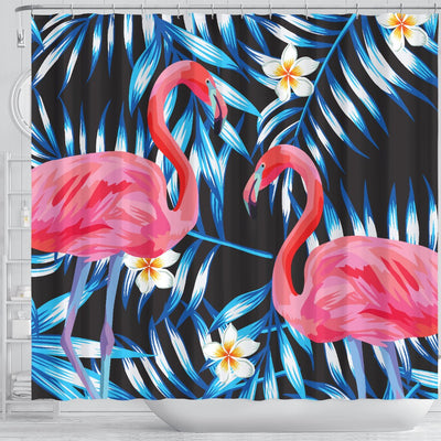 Flamingo Red Hibiscus Shower Curtain