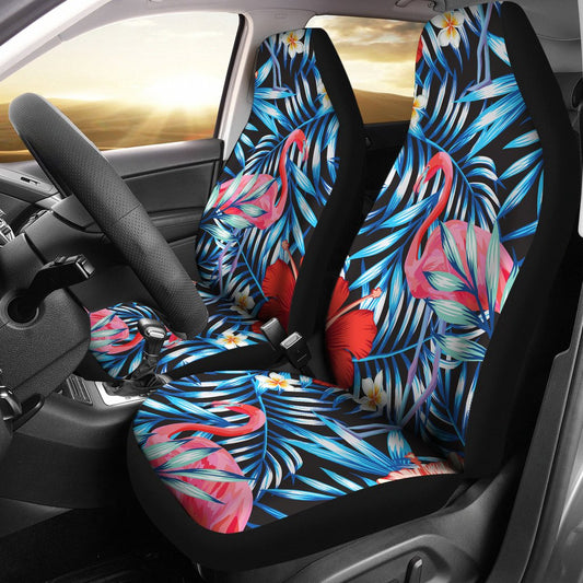 Flamingo Red Hibiscus Universal Fit Car Seat Covers