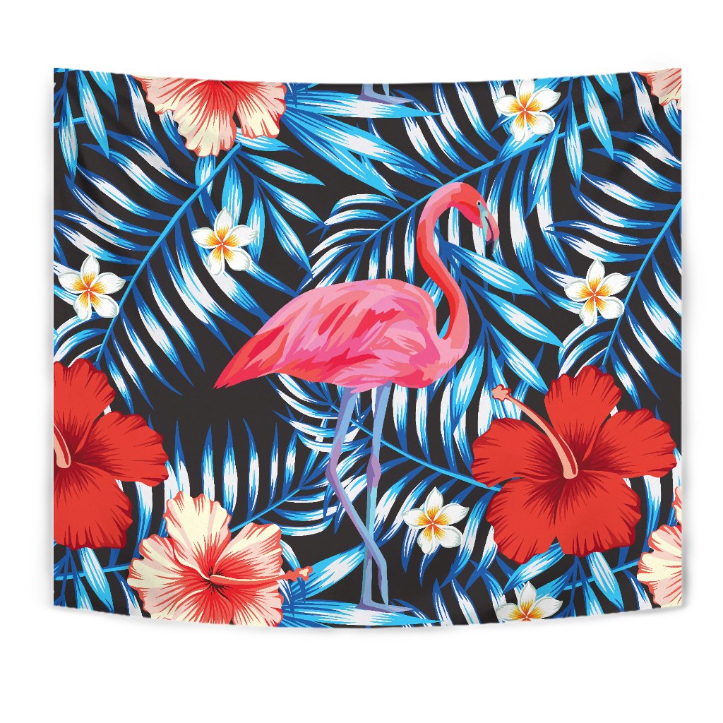 Flamingo Red Hibiscus Wall Tapestry