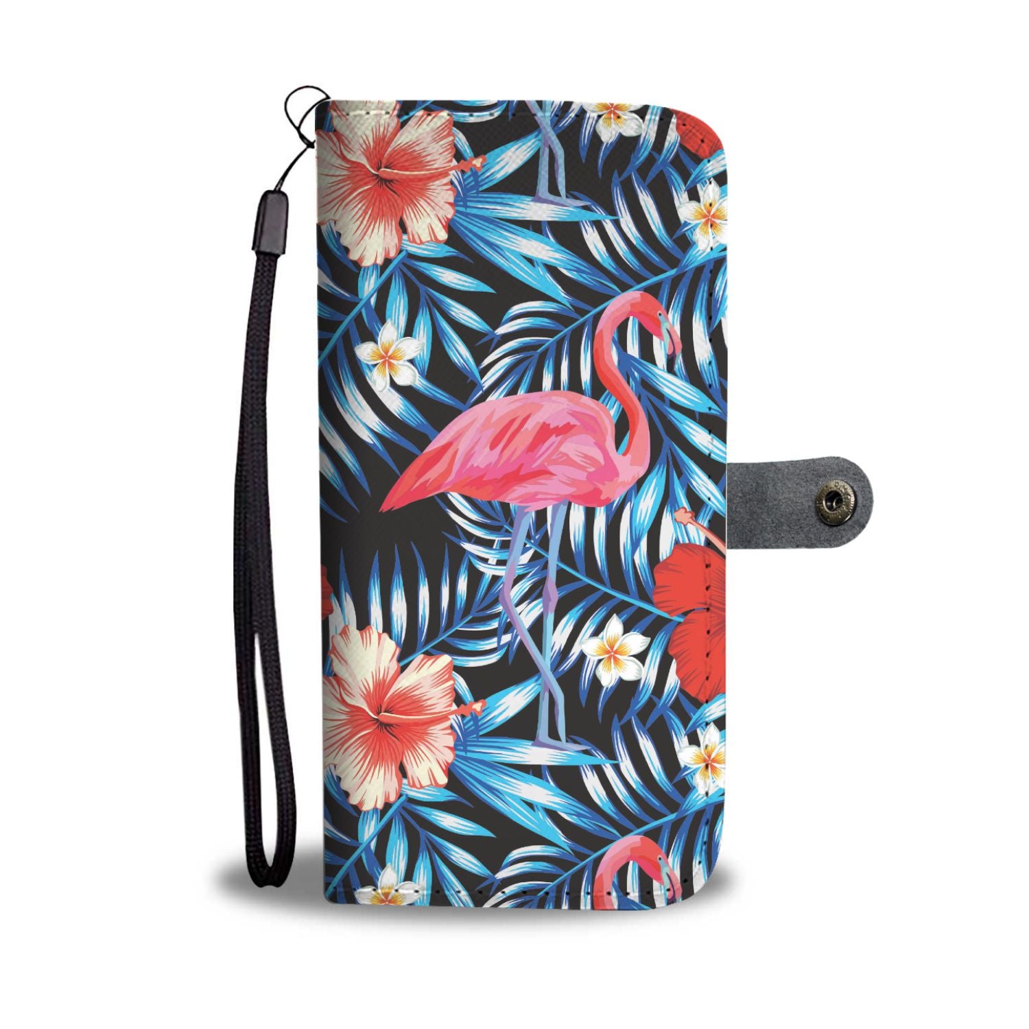 Flamingo Red Hibiscus Wallet Phone Case