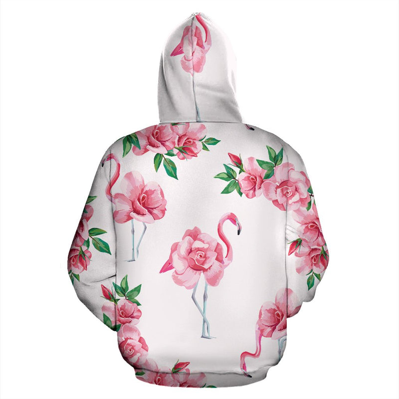 Flamingo Rose Pattern All Over Print Hoodie