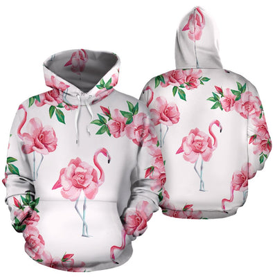 Flamingo Rose Pattern All Over Print Hoodie