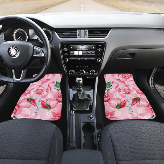 Flamingo Rose Pattern Car Floor Mats