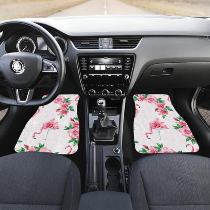 Flamingo Rose Pattern Front and Back Car Floor Mats