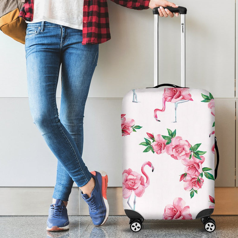 Flamingo Rose Pattern Luggage Cover Protector