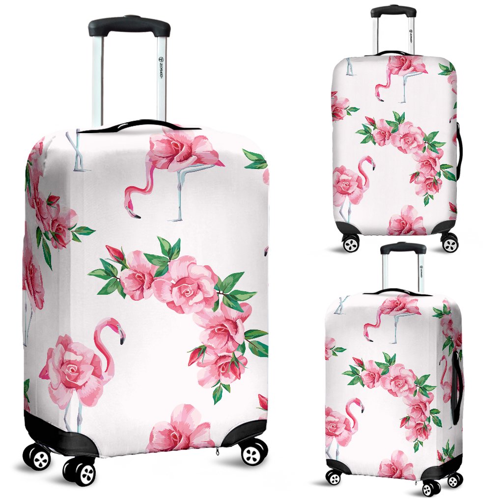 Flamingo Rose Pattern Luggage Cover Protector
