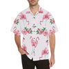 Flamingo Rose Pattern Men Hawaiian Shirt