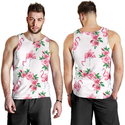 Flamingo Rose Pattern Men Tank Top