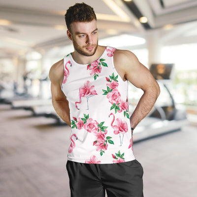 Flamingo Rose Pattern Men Tank Top